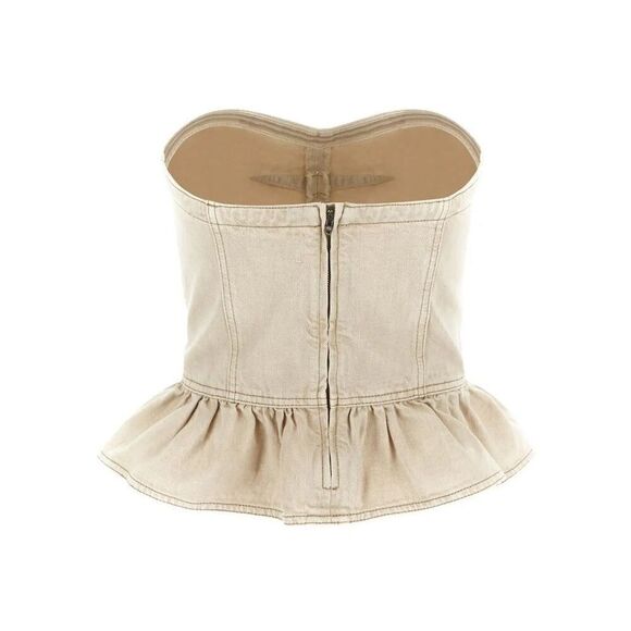 Isabel Marant Etoile Solizinia strapless denim peplum top - Picture 7 of 15